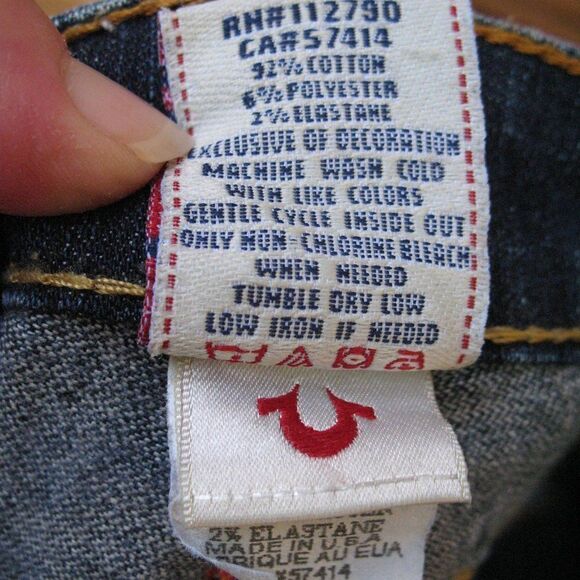 True Religion Blue Women's Cameron  Flap Boyfriend Jeans - Picture 11 of 13